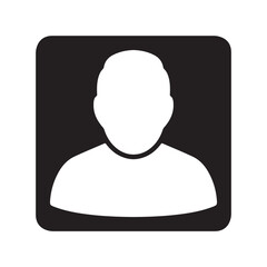 User icon vector. Profile mark logo design. Profile vector icon illustration in square isolated on white background