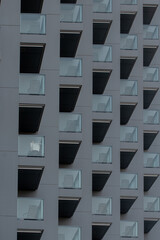 Architecture detail modern glass balcony pattern at Asia.