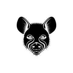 Hyena face vector illustration | Silhouette of a hyena black and white svg mascot