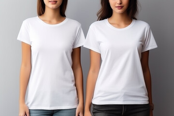 Woman in White Tshirt Mockup created with Generative AI