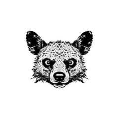 Hyena face vector illustration black | Silhouette of a hyena svg