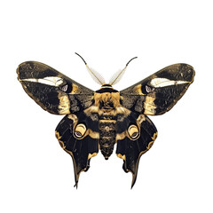Death's-head hawkmoth isolated on transparent background.
