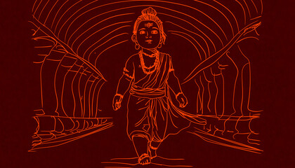 Fototapeta na wymiar Lord Rama is a central figure in Hindu mythology and one of the most revered deities in Hinduism