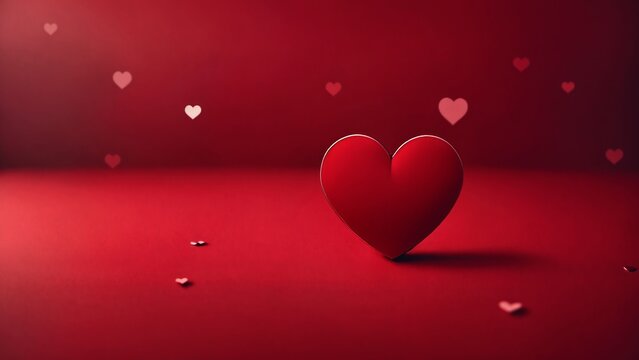 Valentines day background wish ,solo heart in a red background showcasing love
