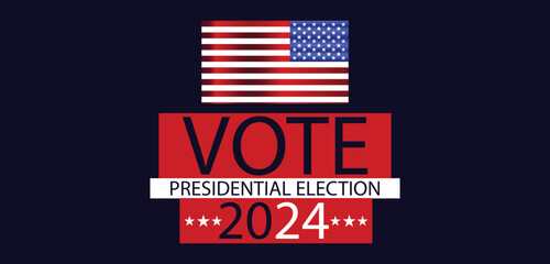 Vote Presidential Election 2024 Usa Text illustration Design
