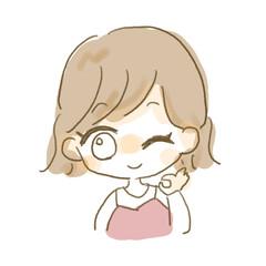 オッケーサインをする女の子