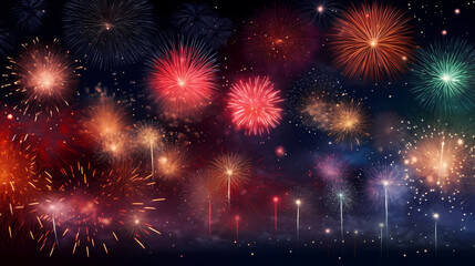 Fototapeta premium Fireworks background for celebration, holiday celebration concept