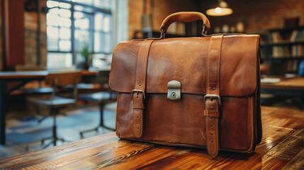 Leather Briefcase Businessman
