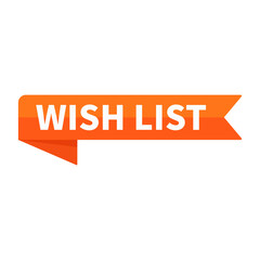 Wish List Orange Ribbon Rectangle Shape For Information Detail Promotion Business Marketing Social Media
