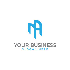 Abstract MA letter branding logo design flat style