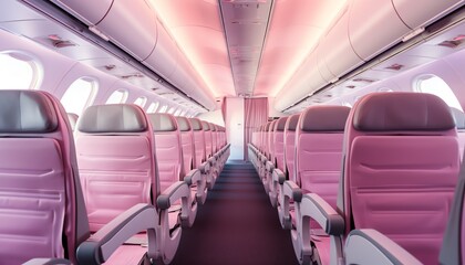 Obraz premium View of modern airplane cabin