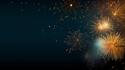 Fototapeta premium Fireworks background for celebration, holiday celebration concept