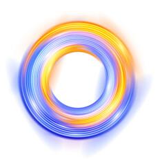 Blue and Orange Neon Circle
