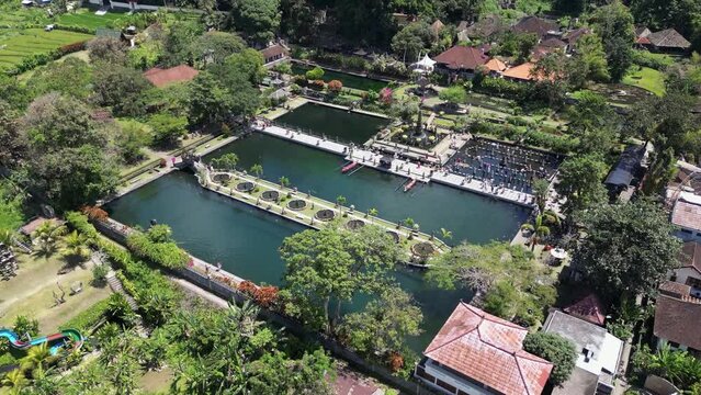Aerial view of Tirta Gangga complex (meaning water from the Ganges), Bali