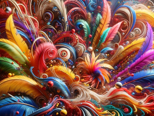 Carnival background plumes and feathers