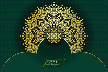 Luxury mandala background with golden arabesque pattern Arabic Islamic east style. Ramadan Style Decorative mandala. Mandala for print, poster, cover, brochure, flyer, banner, vector art illustration.