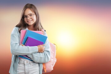 An attractive young college student posing