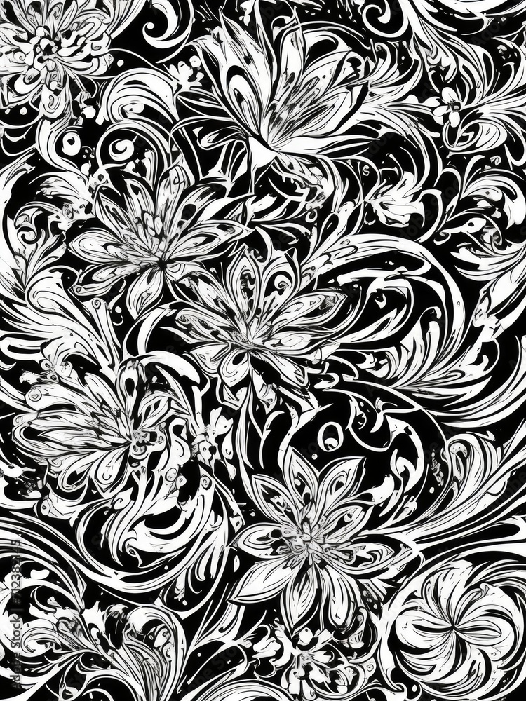 Poster seamless floral background