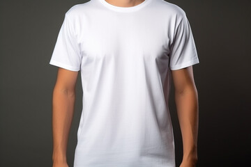 Woman in White Tshirt Mockup created with Generative AI