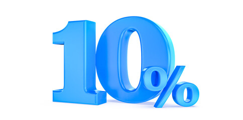10 percent 3d rendering blue metal discount