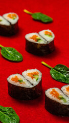 Sushi in the shape of a heart for Valentine's Day