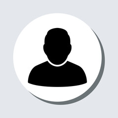 User icon vector. Profile sign symbol in trendy flat style. Profile vector icon illustration in circle isolated on gray background