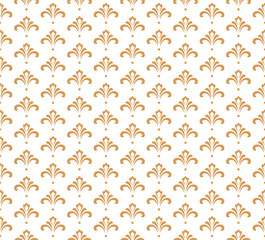 Flower geometric pattern. Seamless vector background. Gold and white ornament