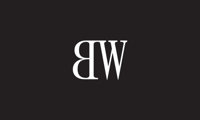 Fototapeta na wymiar BW, WB, W, B Abstract Letters Logo Monogram