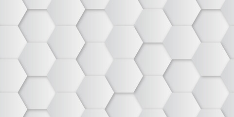 3D Futuristic honeycomb mosaic gray and black background. abstract realistic color full hexagon background. geometric seamless pattern hexagon shape background.