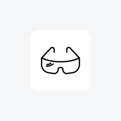 Safety Glasses black outline icon , vector, pixel perfect, illustrator file