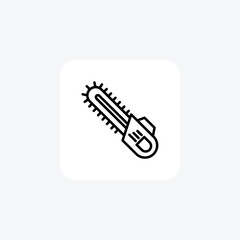 Chainsaw black outline icon , vector, pixel perfect, illustrator file