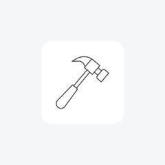 Hammer grey thin line icon , vector, pixel perfect, illustrator file