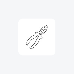 Pliers grey thin line icon , vector, pixel perfect, illustrator file