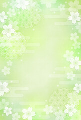 和風の桜の花の背景_縦位置