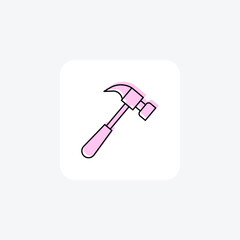 Hammer color shadow line icon , vector, pixel perfect, illustrator file