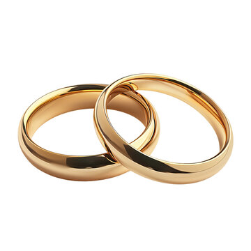 gold rings isolated on a transparent background, wedding or engagement couple rings png, Valentine's Day,