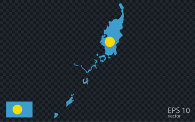 Vector map of Palau. Vector design isolated on grey background.
