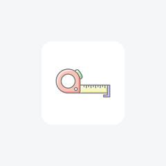 Tape Measure awesome lineal color icon , vector, pixel perfect, illustrator file