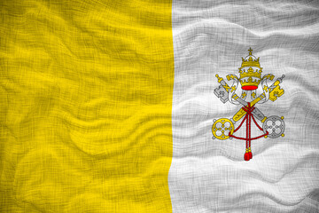 National flag  of Vatican City. Background  with flag  of Vatican City - obrazy, fototapety, plakaty