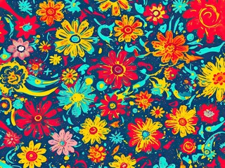 seamless pattern with flowers
