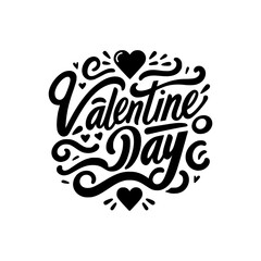 happy valentine day typography lettering vector illustration template design