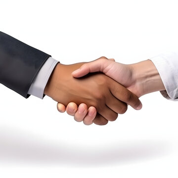 Landlord and tenant handshake after agreeing on rent isolated on white background, minimalism, png
