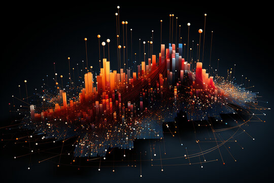 A contemporary and abstract scatter plot, highlighting data points without specific values, allowing for a focus on overall distribution and patterns.