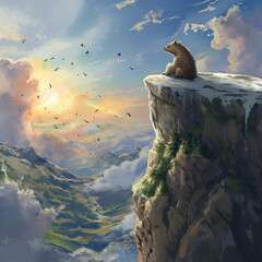 bear on cliff