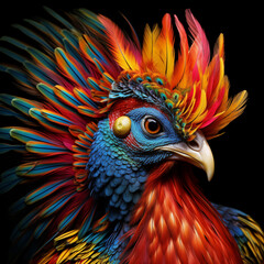 chichken colorful, head