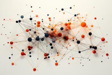 A dynamic and interconnected network diagram, illustrating relationships without the burden of numerical data, fostering a focus on visual patterns. - obrazy, fototapety, plakaty