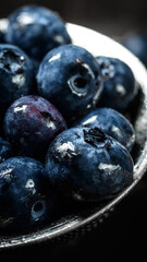 Still life with blueberries. Dark style