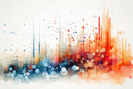 A contemporary and abstract scatter plot, highlighting data points without specific values, allowing for a focus on overall distribution and patterns.