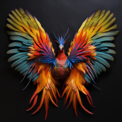 chicken wing, chicken colorful wing, feathers