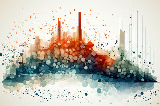 A contemporary and abstract scatter plot, highlighting data points without specific values, allowing for a focus on overall distribution and patterns.